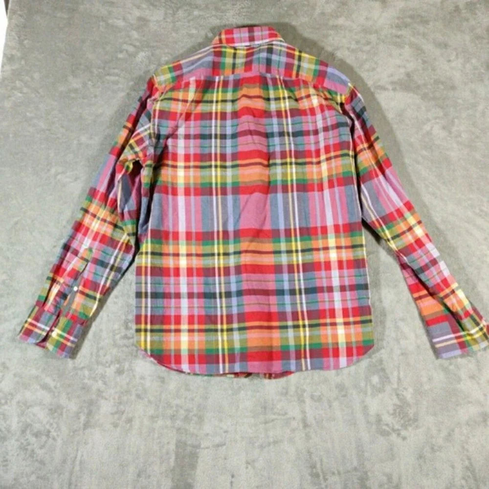 J Crew‎ Shirt Mens Large Multicolored Mardas Plaid Button Down Long Sleeve